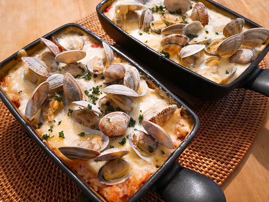 Pipi & Tomato Rice Gratin