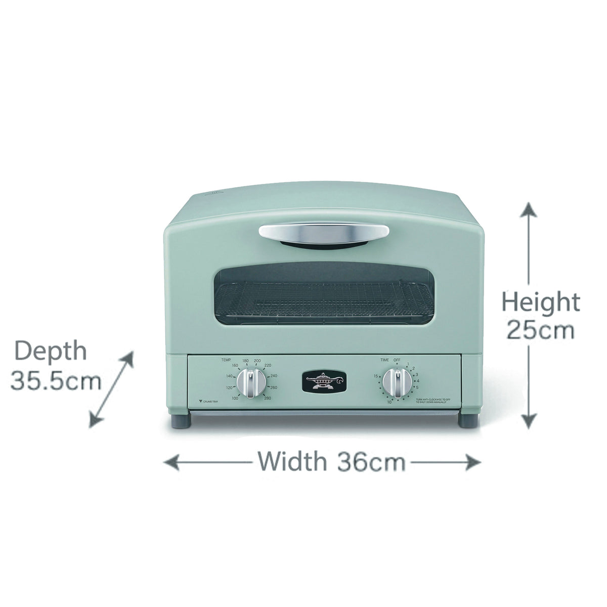 Sengoku Graphite Grill & Toaster Oven GREEN - Made in Japan, Mini Oven