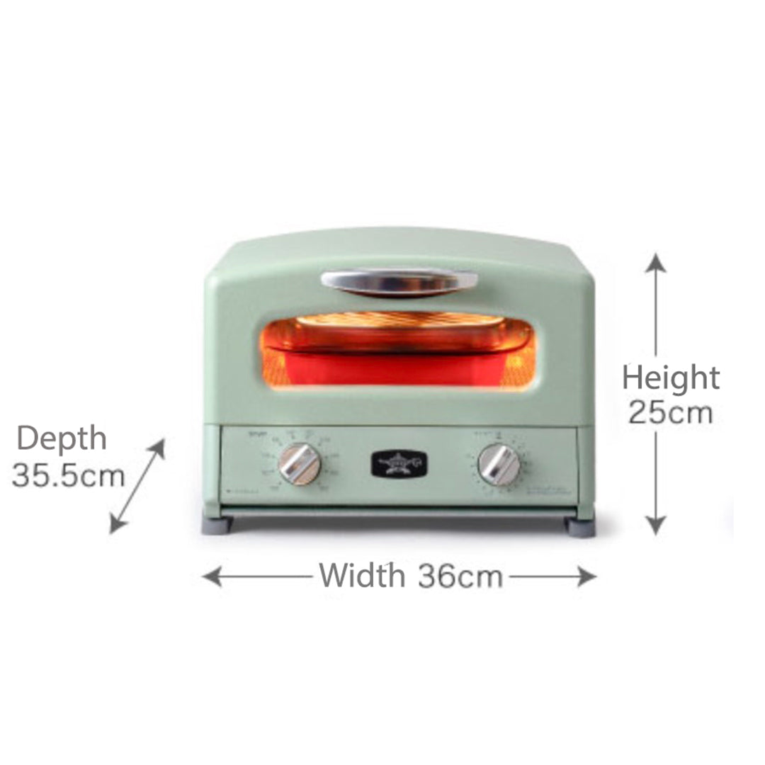 Sengoku Aladdin Graphite Grill & Toaster Oven GREEN - 4 Slice Japanese Toaster