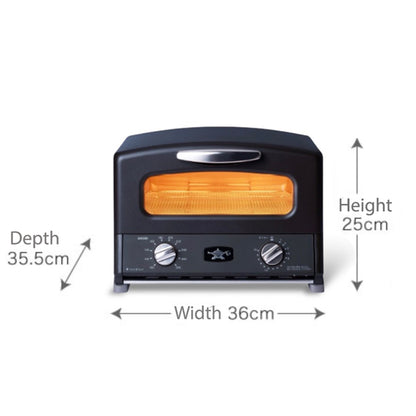 Sengoku Aladdin Graphite Grill & Toaster Oven BLACK - 4 Slice Japanese Toaster
